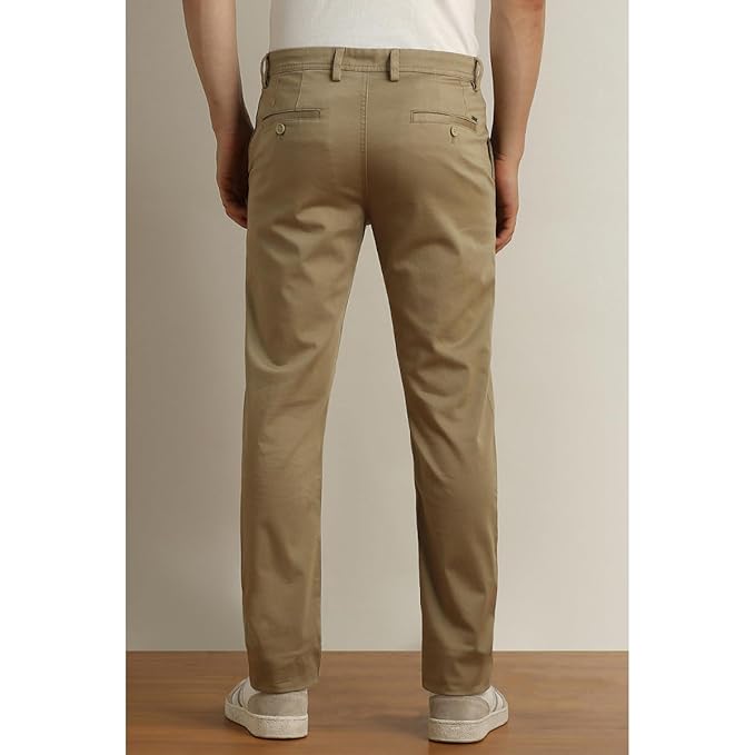 PrimeWard Men's Super Slim Fit Stretch Cotton Satin Casual Trousers