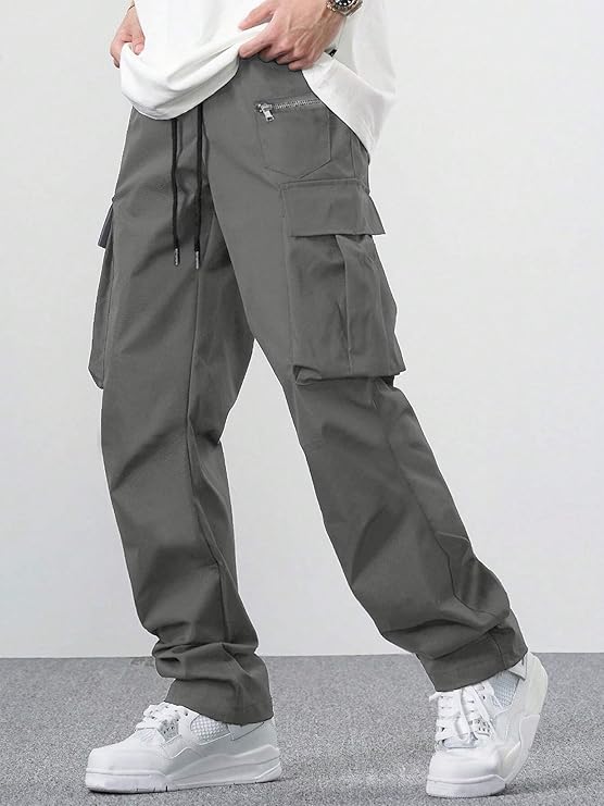 Lyntex Men's Regular Fit Low-Rise Cotton Cargo Pants, Comfortable & Stylish (Cargo-05-08)