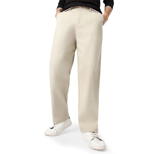 Urbella Men's Loose Baggy Fit Solid Chino Trousers Non-Stretchable Casual Pants for Everyday Wear