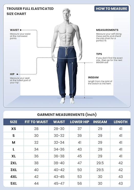 GalenThreads Men Mid Rise Lycra Cargo Track Pants Loose Fit Joggers | Korean Style Travel & Lounge Wear with Pockets