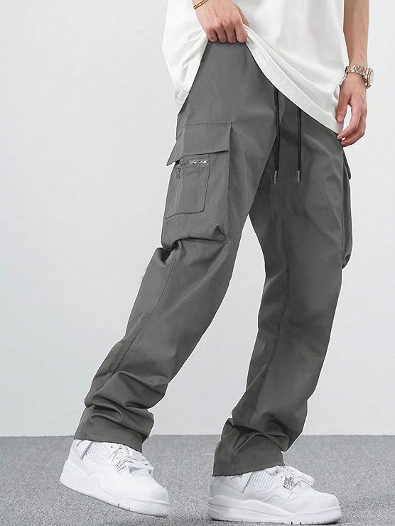 Lyntex Men's Regular Fit Low-Rise Cotton Cargo Pants, Comfortable & Stylish (Cargo-05-08)