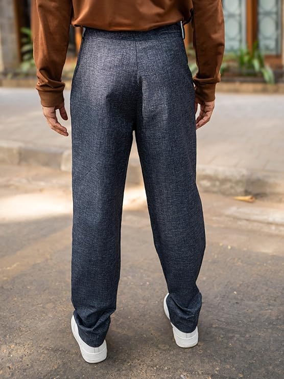 Maverix Solid Woven Fabric Korean Fit Trousers – Stylish Comfortable Men’s Casual Pants"